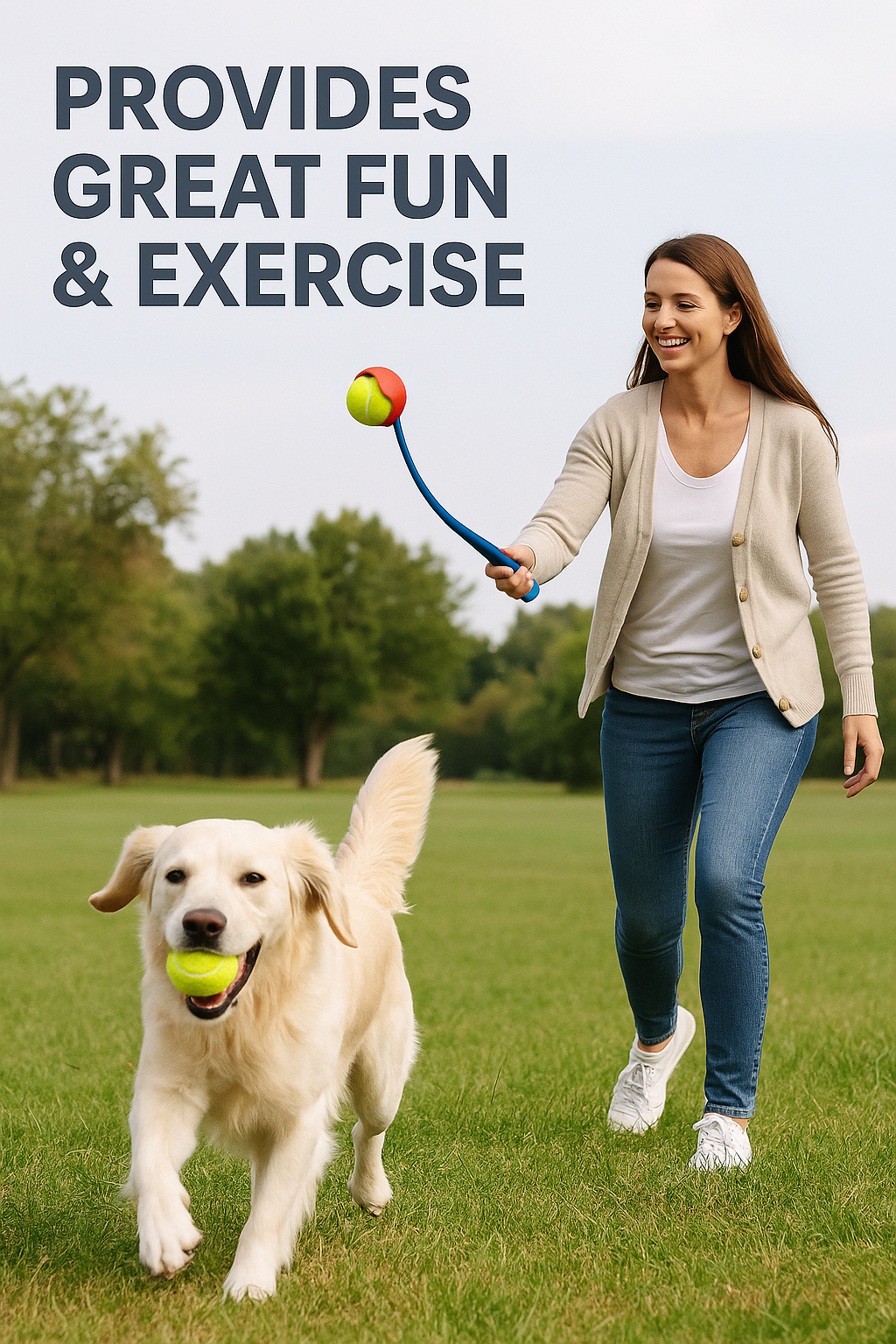 Interactive Dog Ball Launcher with 6 Durable Balls – Outdoor Fetch Toy for Pets