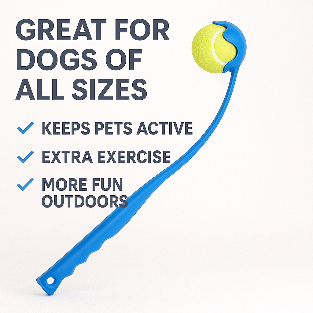 Interactive Dog Ball Launcher with 6 Durable Balls – Outdoor Fetch Toy for Pets
